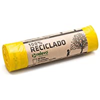 Relevo 100% Reciclado Bolsas de Basura- extra resistentes 30 L- 15 bolsas